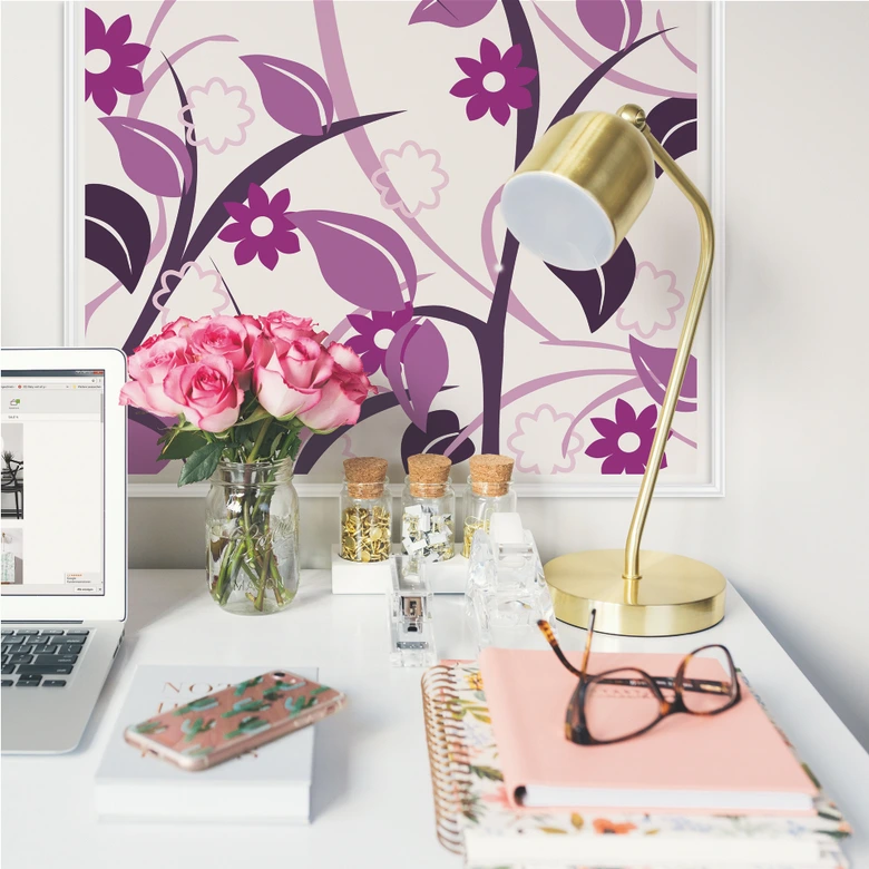 Wallprint W - Blumengarten rosa 