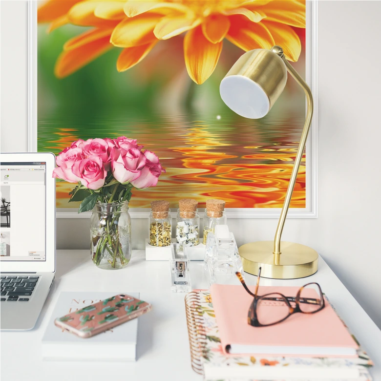 Poster autocollant - W - Reflet de Gerbera 