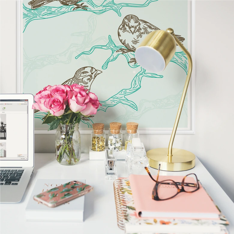 Wallprint - Spatzen Illustration 