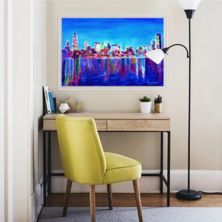 Wallprint - Bleichner - Chicago im Neonschimmer 