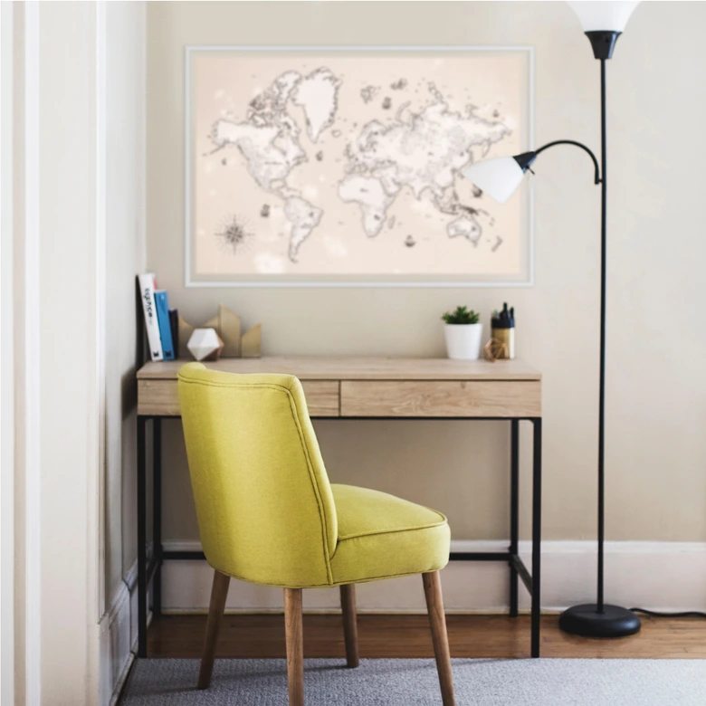 Wallprint - Verdenskort - En Svunden Tid 