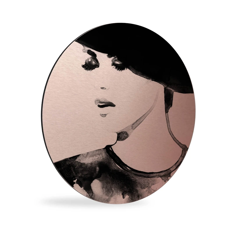 Alu-Dibond Wall Circle Copper Effect Kubistika - Fashion Victim 