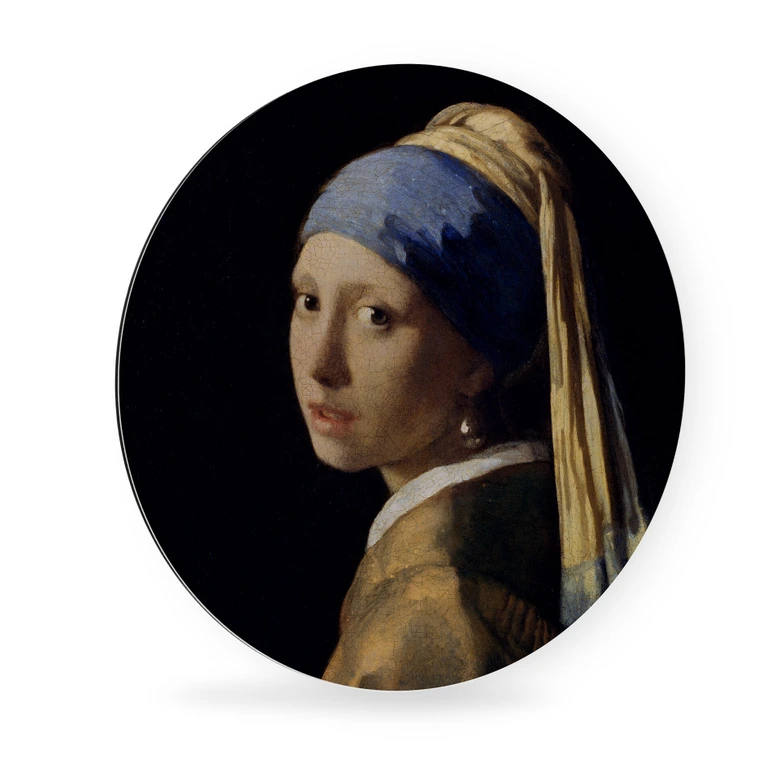Alu-Dibond Vermeer - Meisje met de Parel - rond 