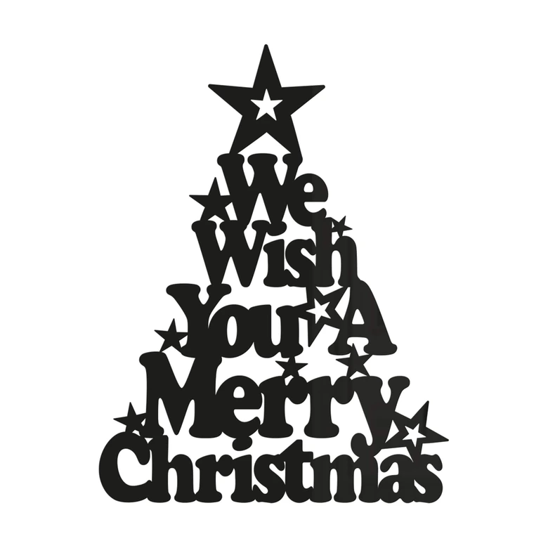 Décoration en verre acrylique We Wish you a Merry Christmas 