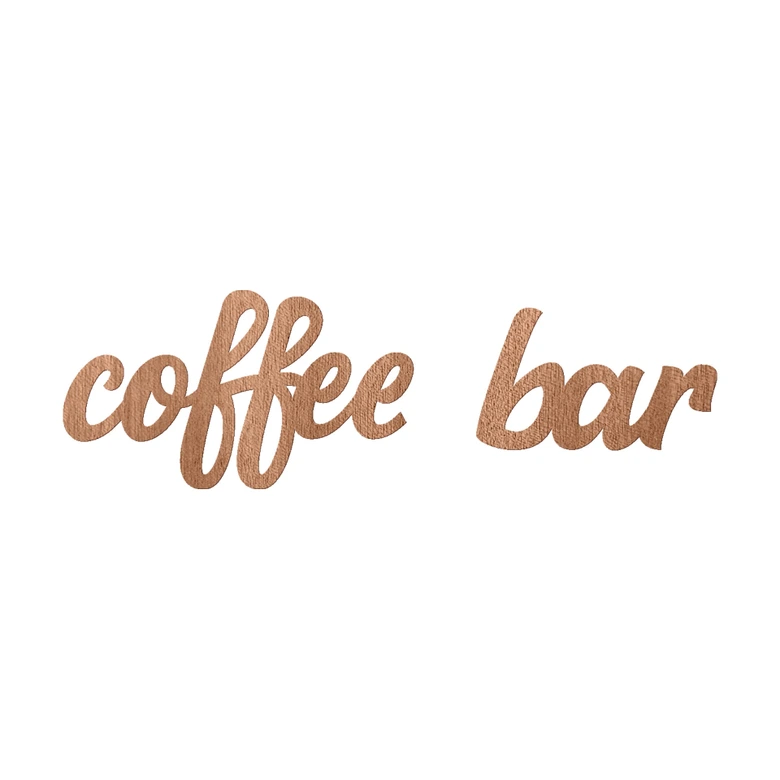 Holzdeko - 3D Schriftzug für die Küche - Coffee Bar - Mahagoniholz 