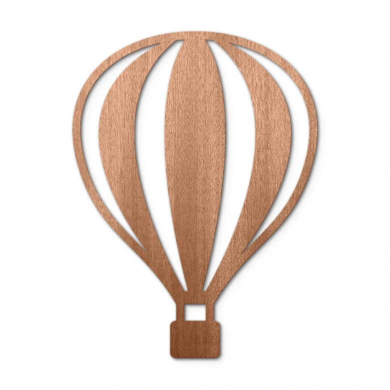 Houten Wanddecoratie Mahoniefineer Luchtballon 