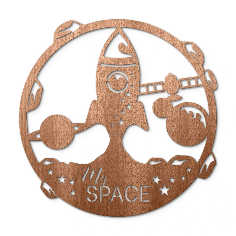 Holzdeko Mahagoni - My Space Rakete 