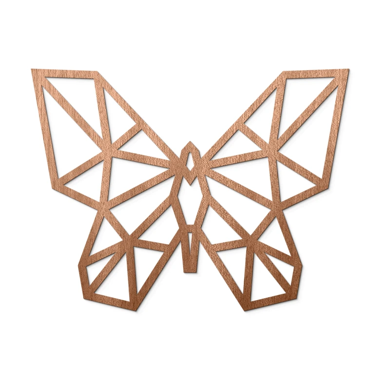 Träkonst mahogny origami fjäril 