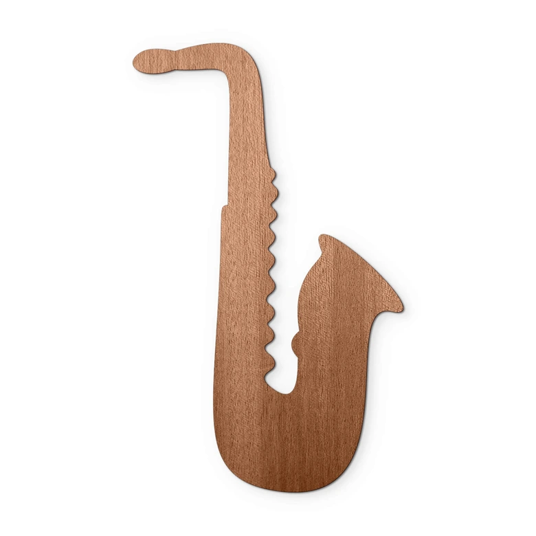 Houten Wanddecoratie Mahoniefineer Saxofoon 