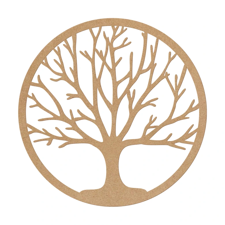 Holzdeko Baum des Lebens Rund - MDF Natur 