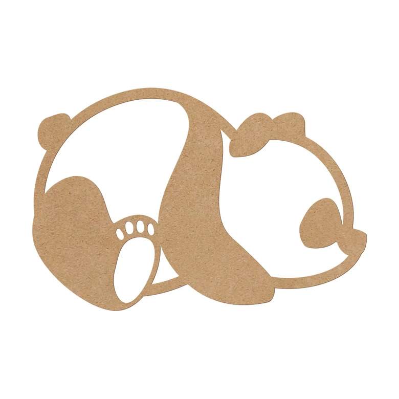 Kinderzimmer MDF - Holzdeko Natur - Panda 