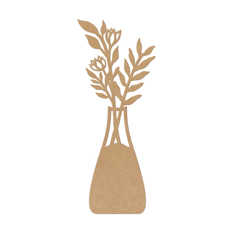 MDF Decoratie Bloemetje in een Vaas 