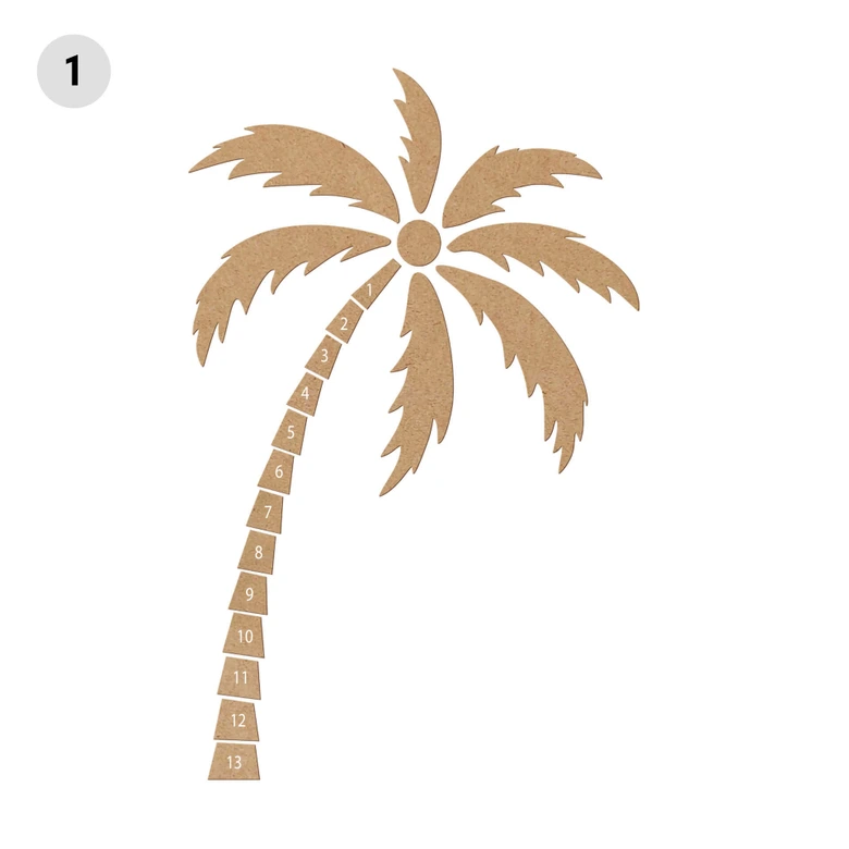 Holzdeko XXL Palme tropisch - MDF Natur 