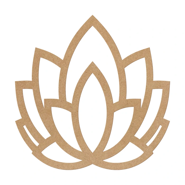 MDF - Holzdeko Natur - Yoga Lotusblume 