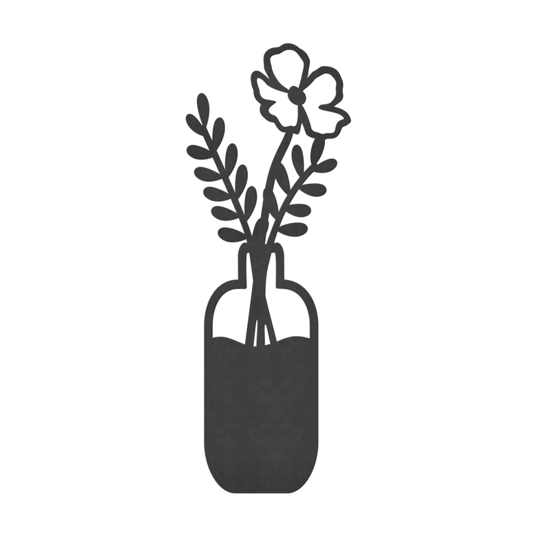 MDF väggdekoration blommor i vas 