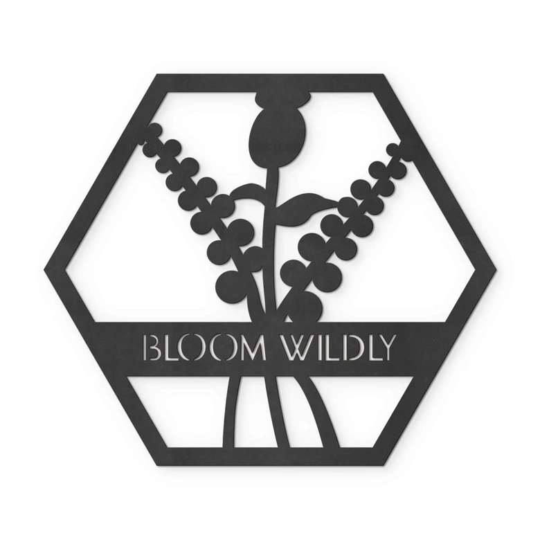 MDF - Holzdeko - Blumen im Hexagon - Bloom Wildly 