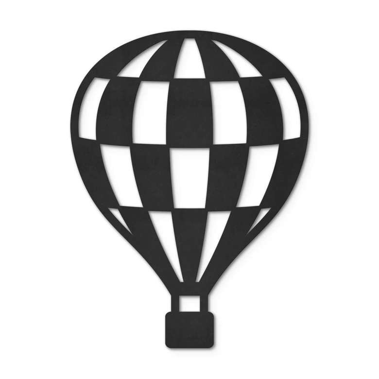 MDF - Decoración en madera - Globo aerostático a cuadros 