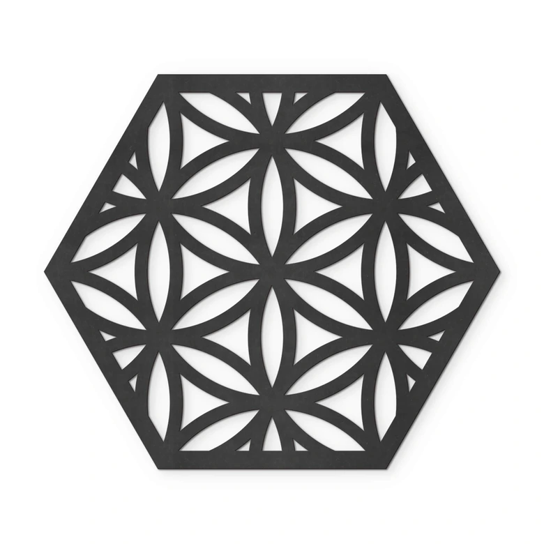 MDF - Holzdeko - Hexagon Blume des Lebens 
