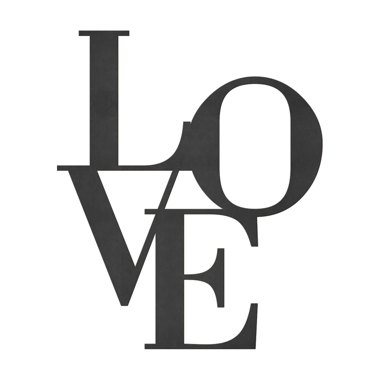 MDF Holz Schriftzug Love modern 