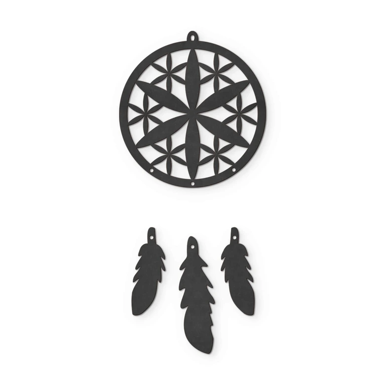 MDF Decoratie Dromenvanger Bloemen (4-delig) 
