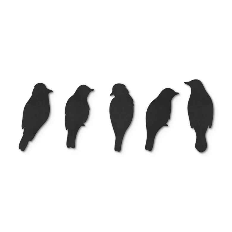 MDF - Holzdeko - Vogel-Familie (5-teilig) 
