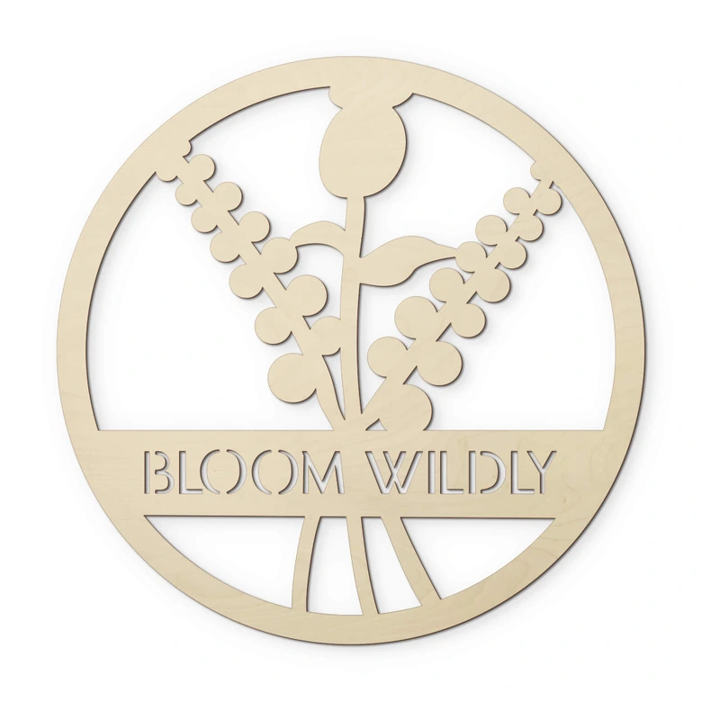 Holzdeko Pappel - Blumen im Kreis - Bloom Wildly 
