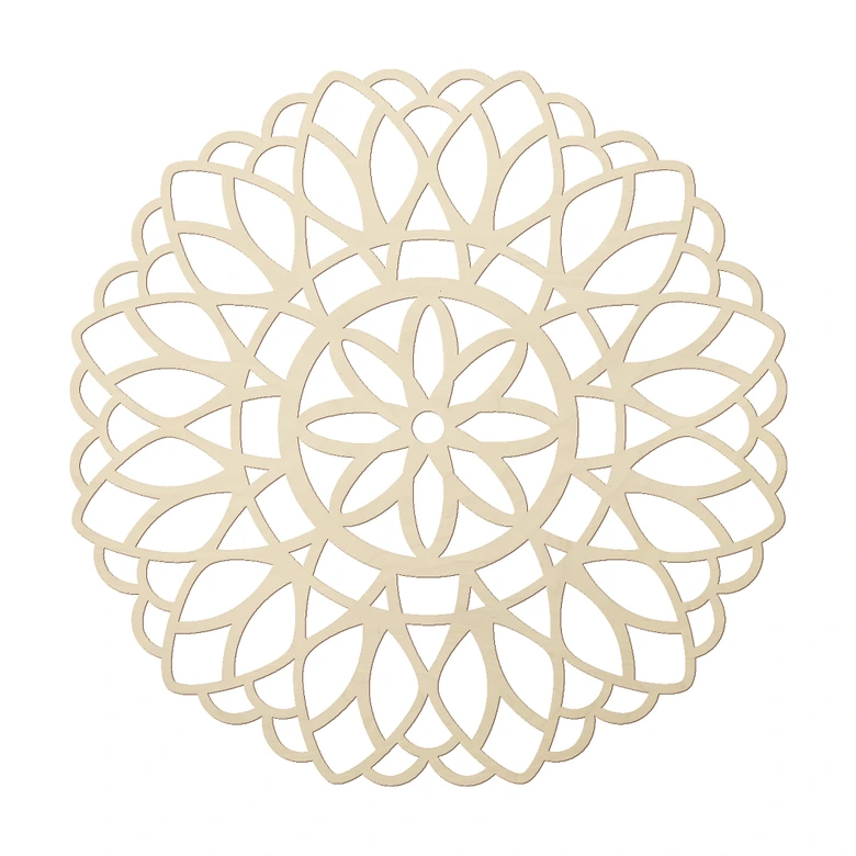 Holzdeko Pappel - Mandala Blume des Lebens - Rund 