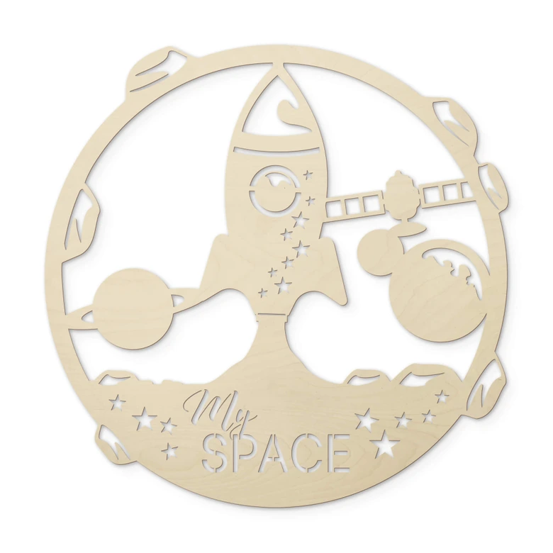 Holzdeko Pappel - My Space Rakete 