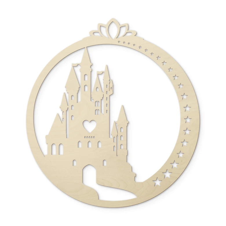 Holzdeko Pappel - Schloss mit Herz 