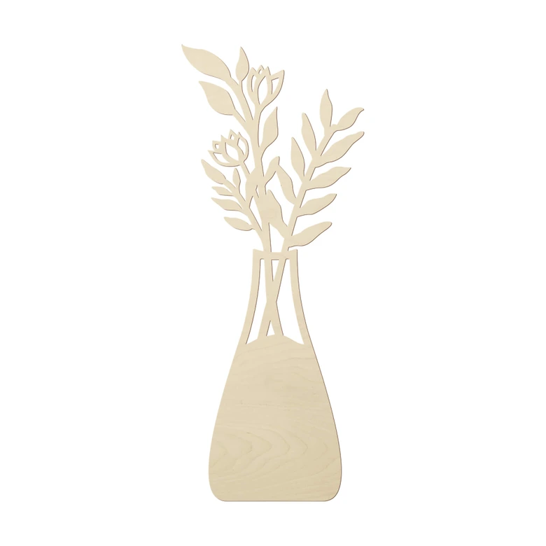 Holz Blumendeko - Strauß in Vase - Pappelholz 