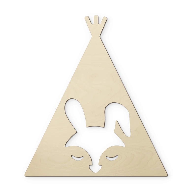Holzdeko Pappel - Tipi - Hase 