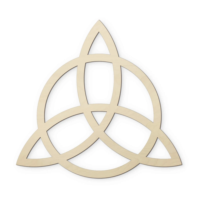 Väggdekorationer i trä av poppel - Triquetra med cirkel 