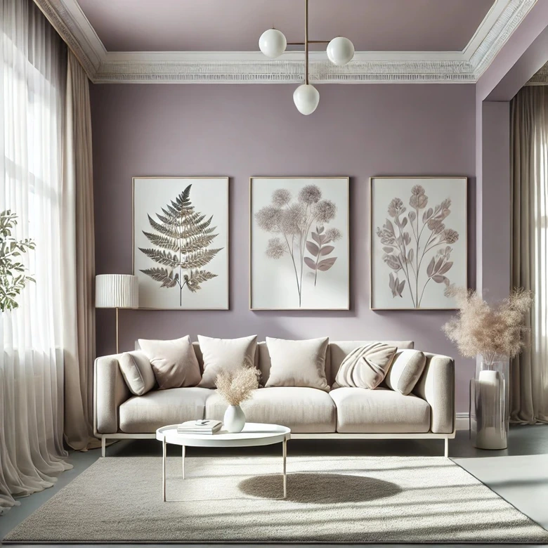 Peinture murale violet satiné mat - THE COLOR KITCHEN Leafy Lavender 