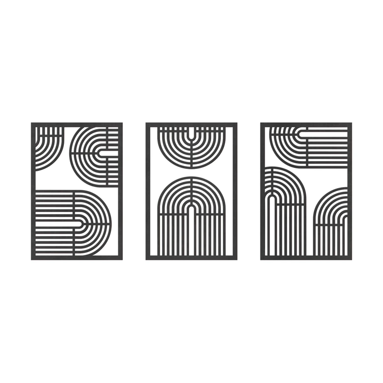 3D paneles de pared de madera arco iris - geométrica (3 piezas) - MDF 