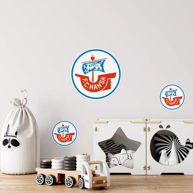 Wandtattoo FC Hansa Rostock - Hansa Logo Set - 50x70 cm 
