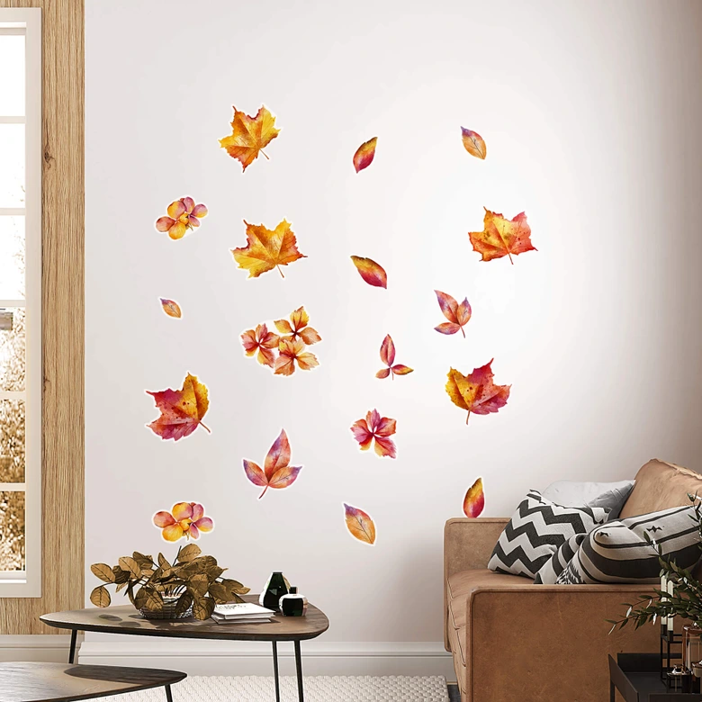 Wandtattoo Bunte Herbstblätter (18tlg.) 