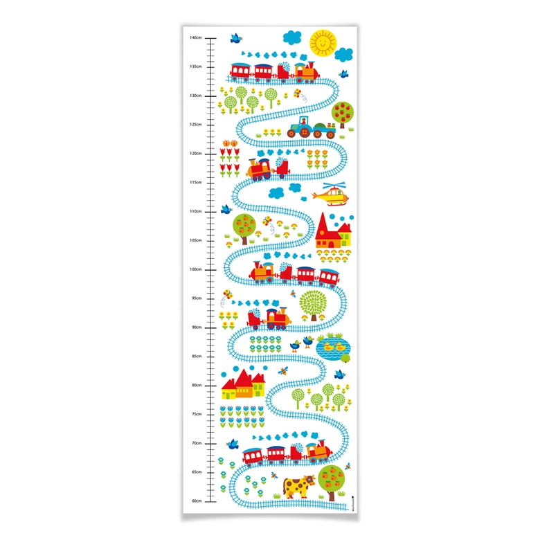 Wandsticker byGraziela - Messleiste Eisenbahn - 30x85 cm 