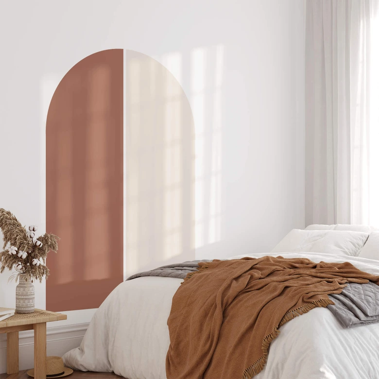 Wandtattoo Halbbögen (2er Set) - breit - rostrot-beige 