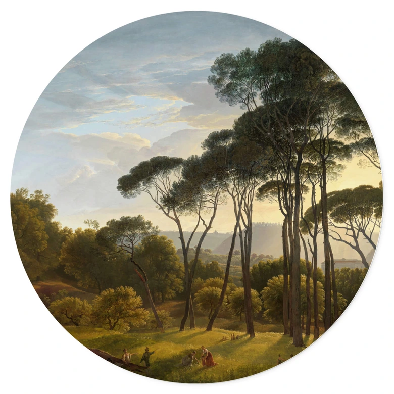 Wandtattoo Voogd - Italienische Landschaft mit Schirmkiefern - Rund 