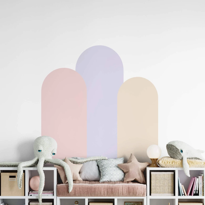 Sticker Mural Arc en plein cintre étroit Rosé 