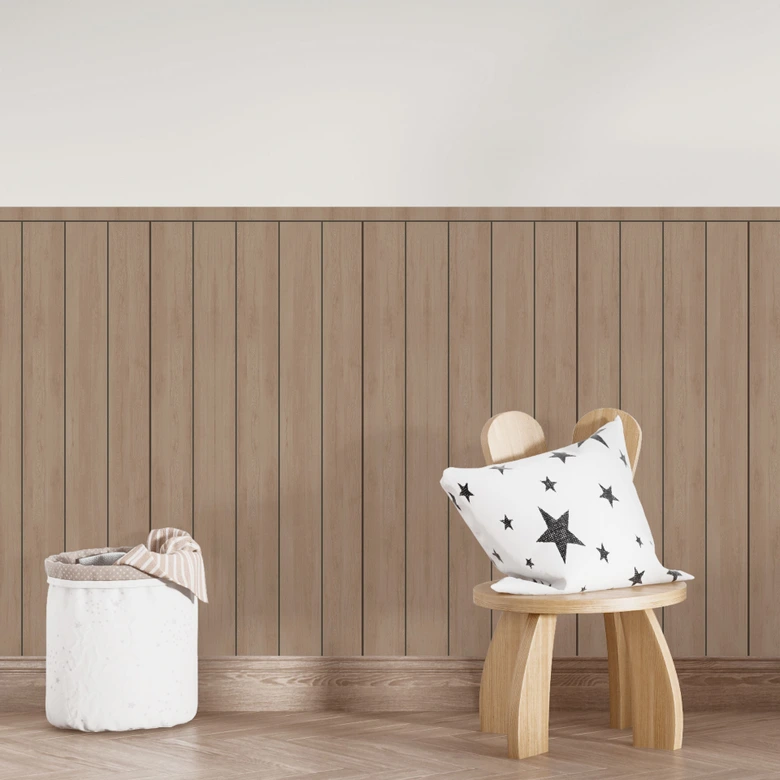 Wandpanelen Wandpanelen zelfklevend taupe met nerf 