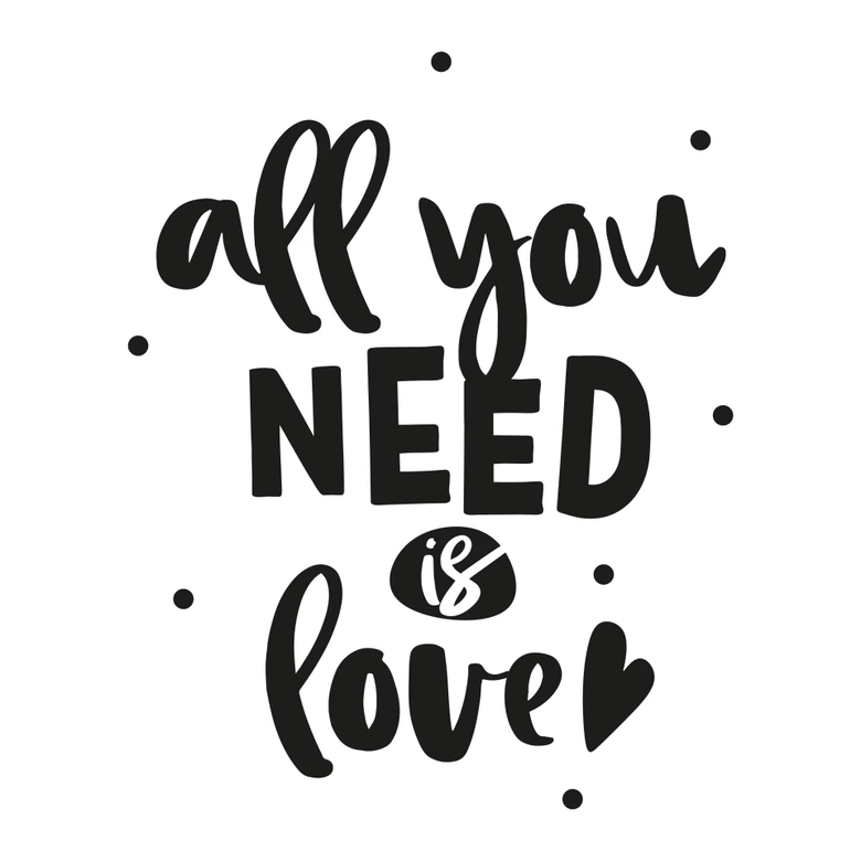 Wandtattoo All you need is love Schriftzug 