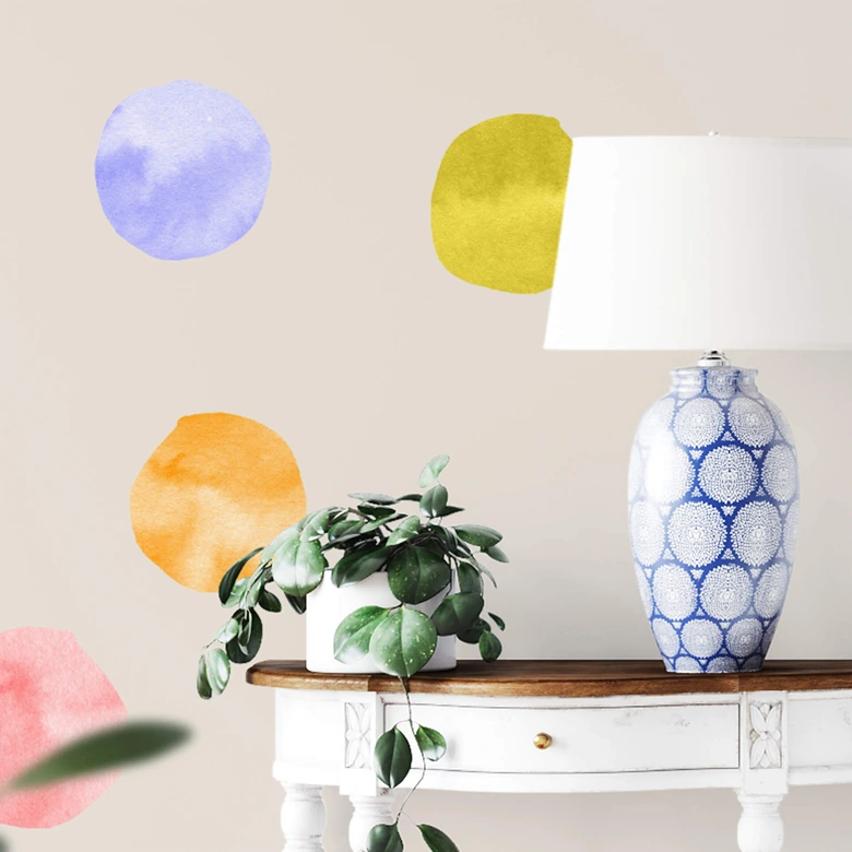 Muursticker Aquarel Stippen 