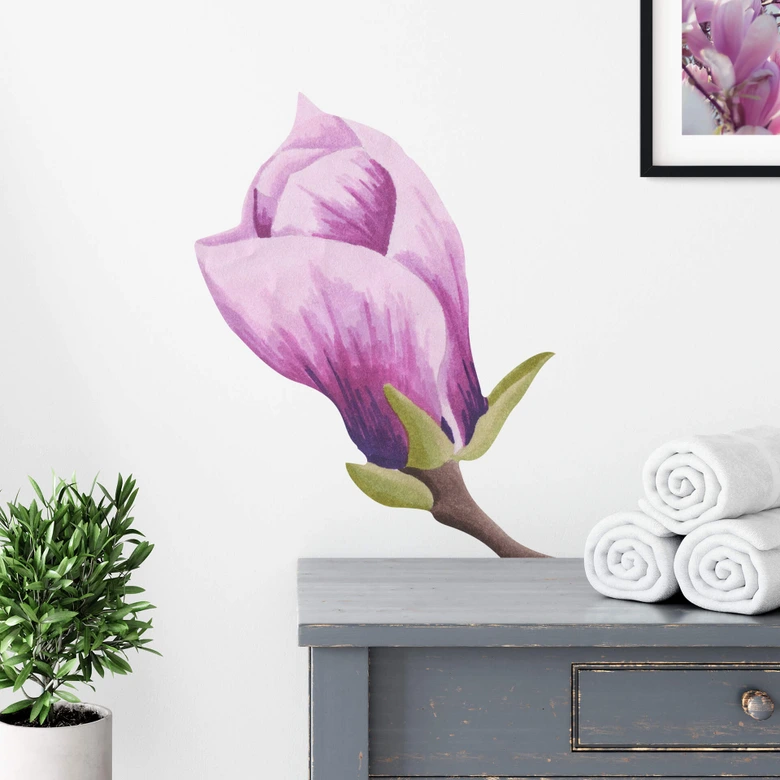 Wandtattoo Aufblühende Magnolienknospe Watercolor 