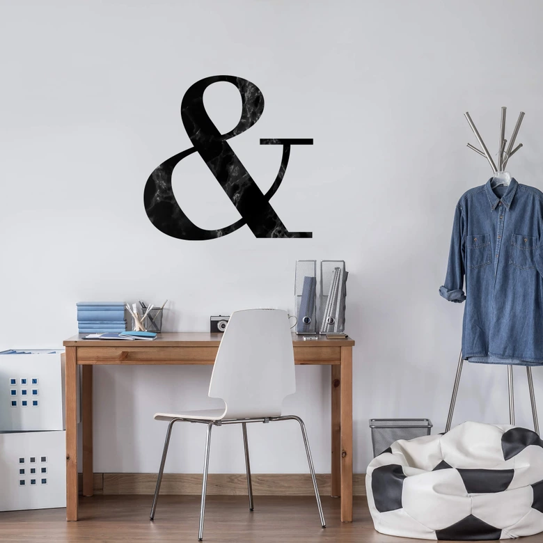 Wandtattoo-  Black Marble Ampersand 