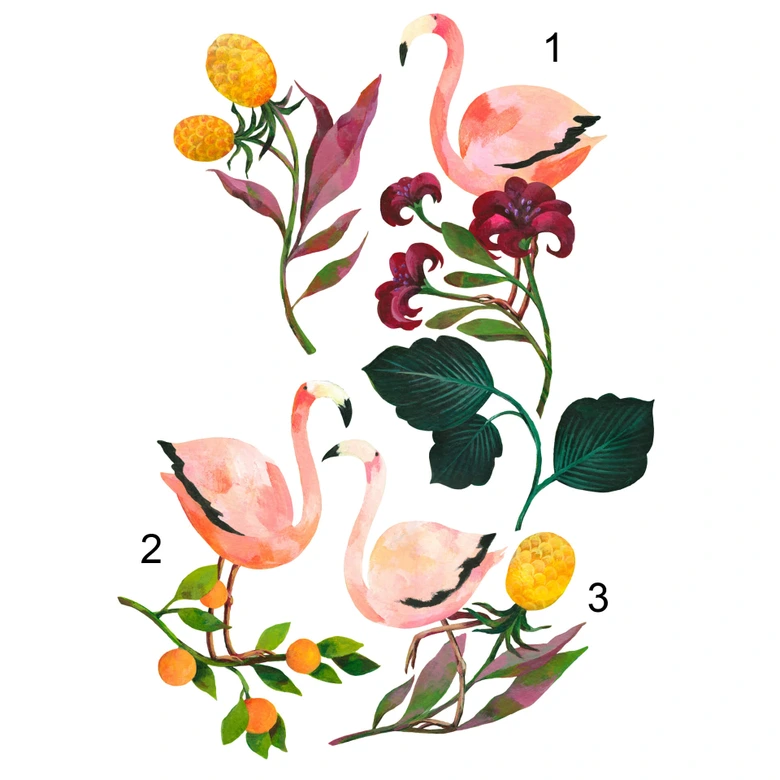Wandtattoo Blanz - Flamingo Set 