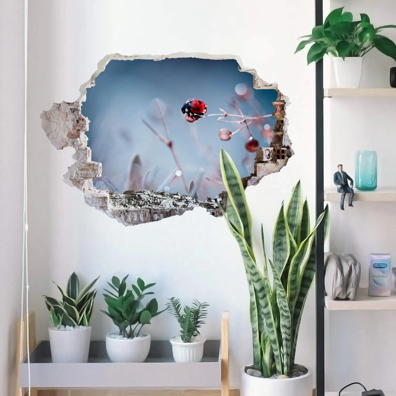 3D Muursticker Bravin - Lieveheersbeestje 