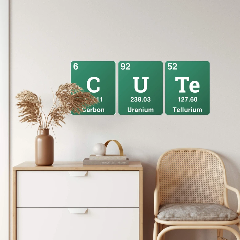 Wandtattoo Cute - Wort aus dem Periodensystem 