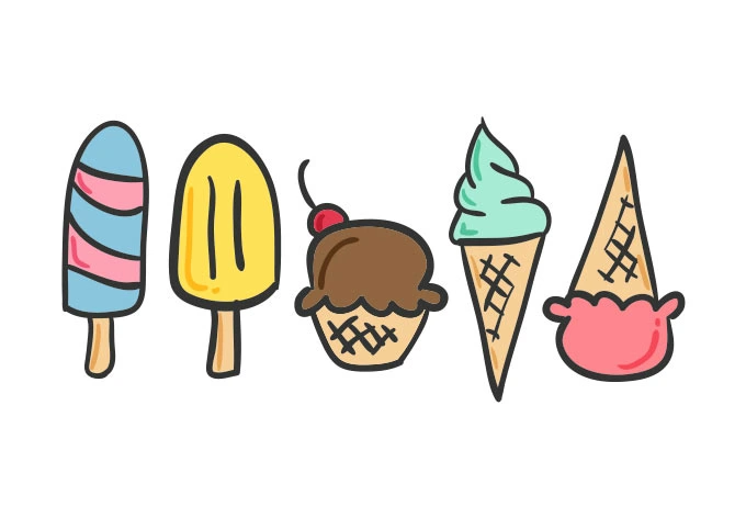 Muursticker set ijsjes 