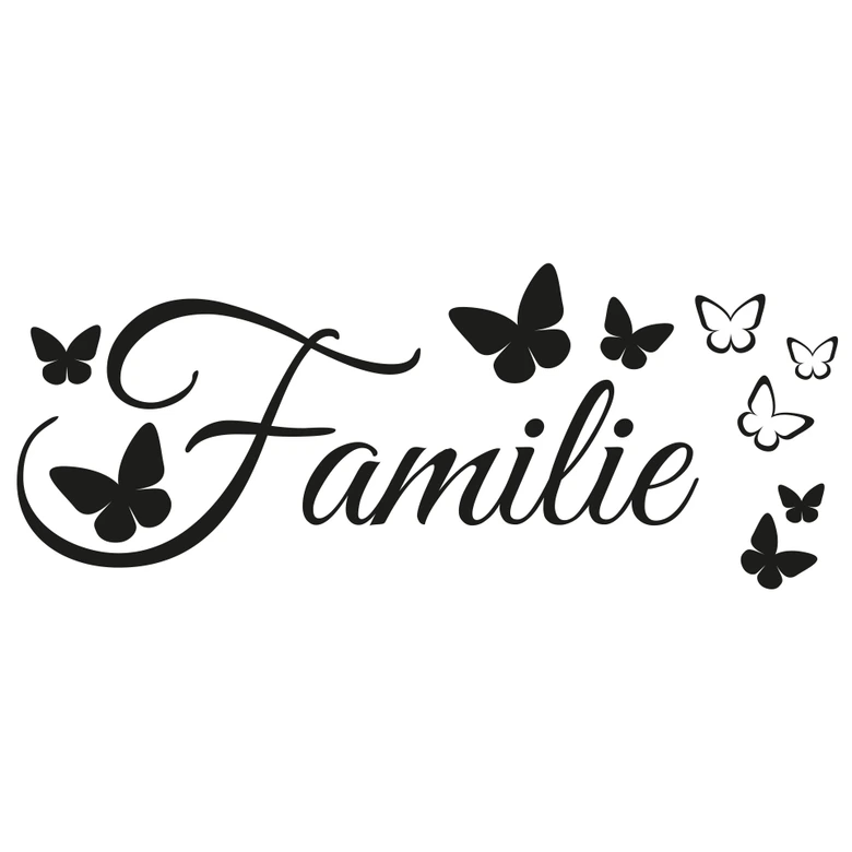 Saying Wall sticker family with butterflies | Living room wall sticker 